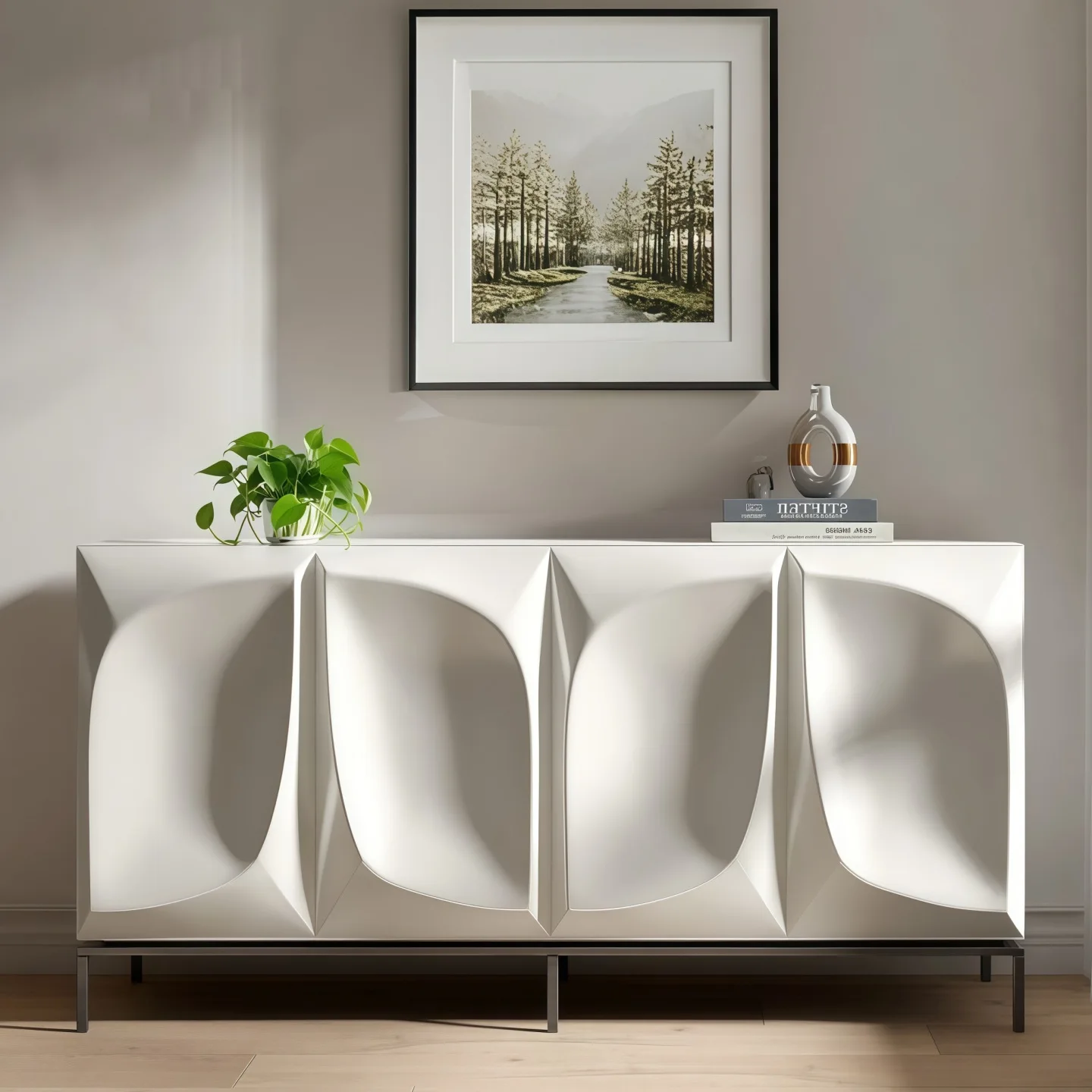 Credenza laccata minimalista italiana, mobile da ingresso, scarpiera, moderno e semplice