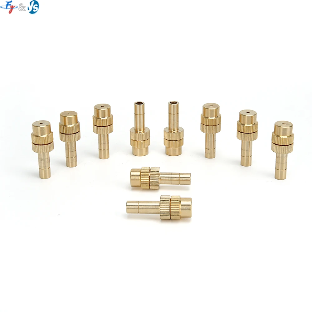 Discount 1pc 0.1-0.8mm Brass Quick Plug Low-Pressure Atomizing Nozzle Misting Sprinkler Irrigation System Garden Parts