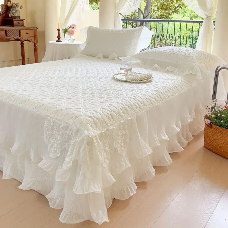 

Fairy bed skirt latex mat three-piece princess cool feeling ice silk air conditioner mat summer foldable washing bed new