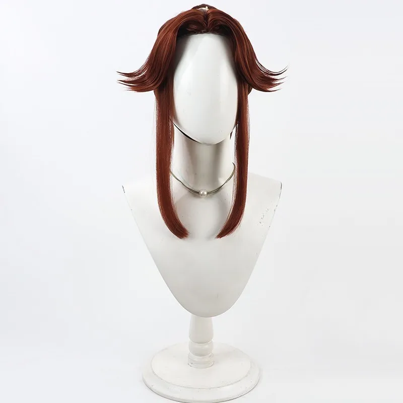 Mignon Nintama Rantaro Tomimatsu Sakube شعر مستعار تأثيري النبيذ الأحمر نمط فروة الرأس قطعة واحدة جديلة #5