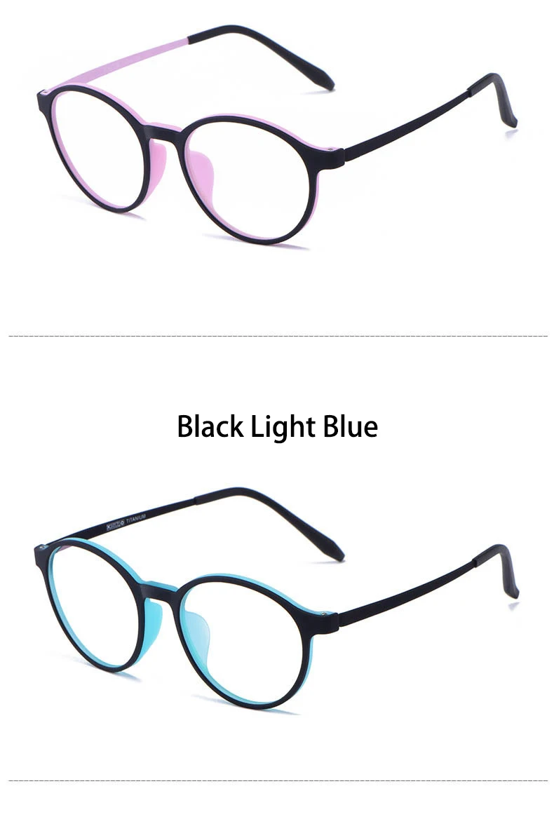 KOCOLIOR 1935 Ultraleichte Gummi Titan Runde Photochrome Anti Blau Licht Lesebrille Für Mann Frau Presbyopie Brille – Detail 9