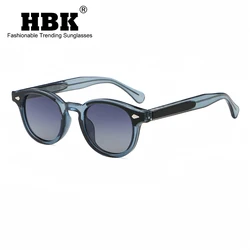 HBK Round Retro Sunglasses Men Fashion Propionic Leg Insertion Sun Glasses Women's Travel Outdoor Travel Driving Beach Eyewear