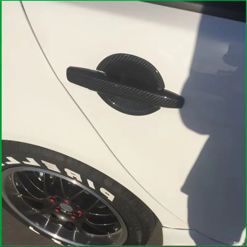 

FOR Mitsubishi Lancer EX EVO Sedan 2009-2015 ABS Carbon Look Door Handle CUP Bowl COVER STICKER TRIM Car Styling Auto Parts