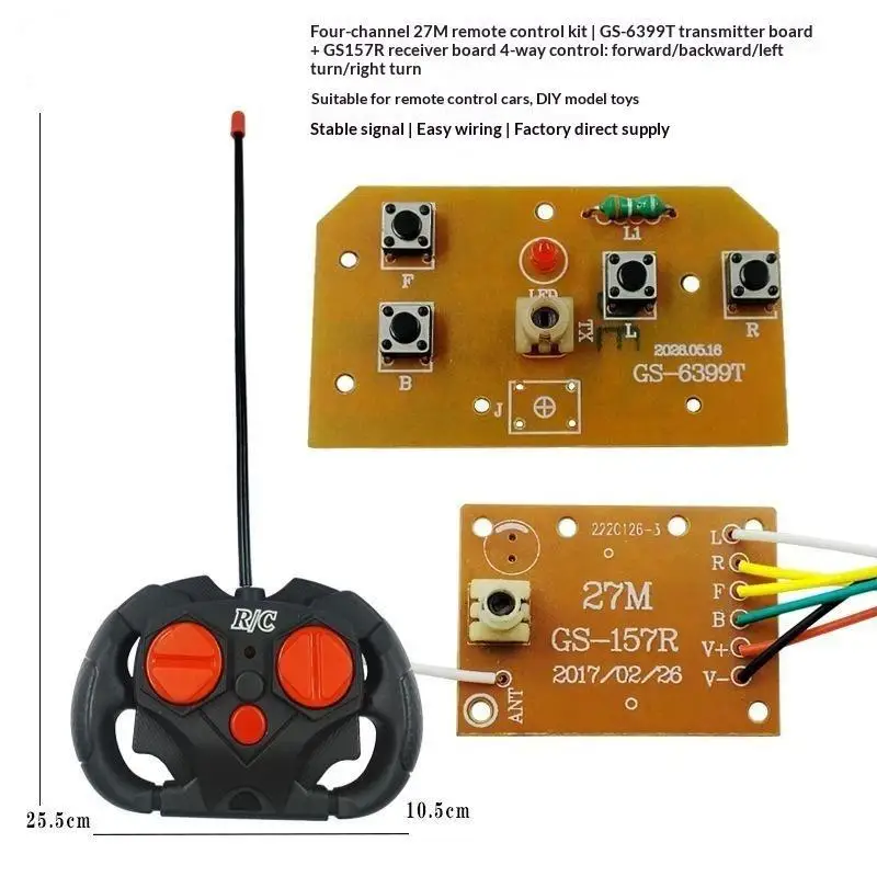 4CH RC Transmitter Receiver PCB Board Durable Low Power Consumption Circuit Board for RC Car Upgrade Parts Accessories