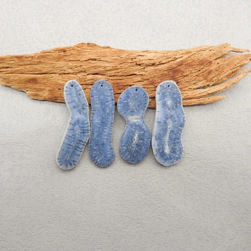 

4 шт. натуральные синие бусины-подвески из яшмы 52x15x2 мм 52x20x3 мм 18,4 г модные аксессуары из камня для изготовления ювелирных изделий