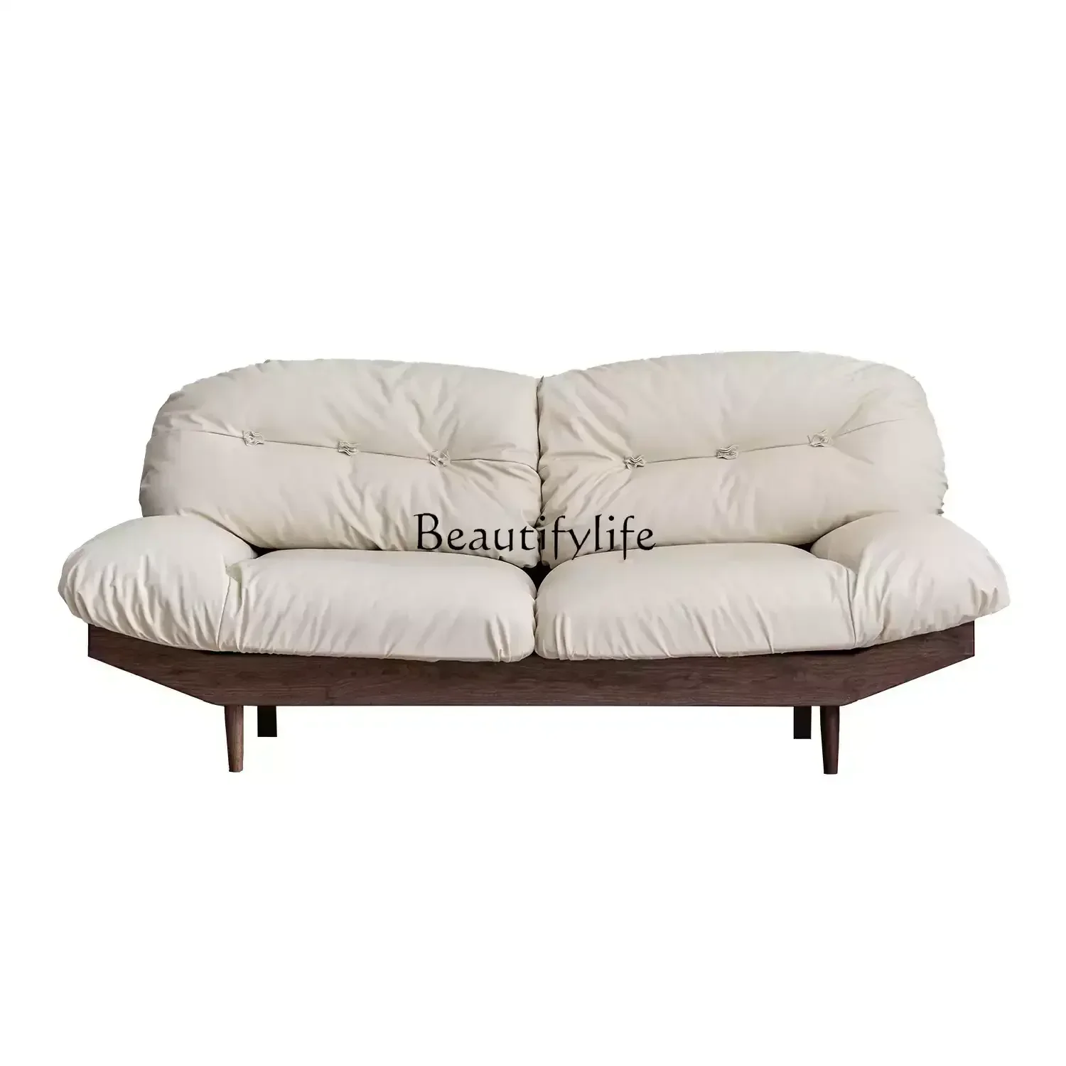 

FG-North American black walnut cloud sofa solid wood down fabric removable and washable
