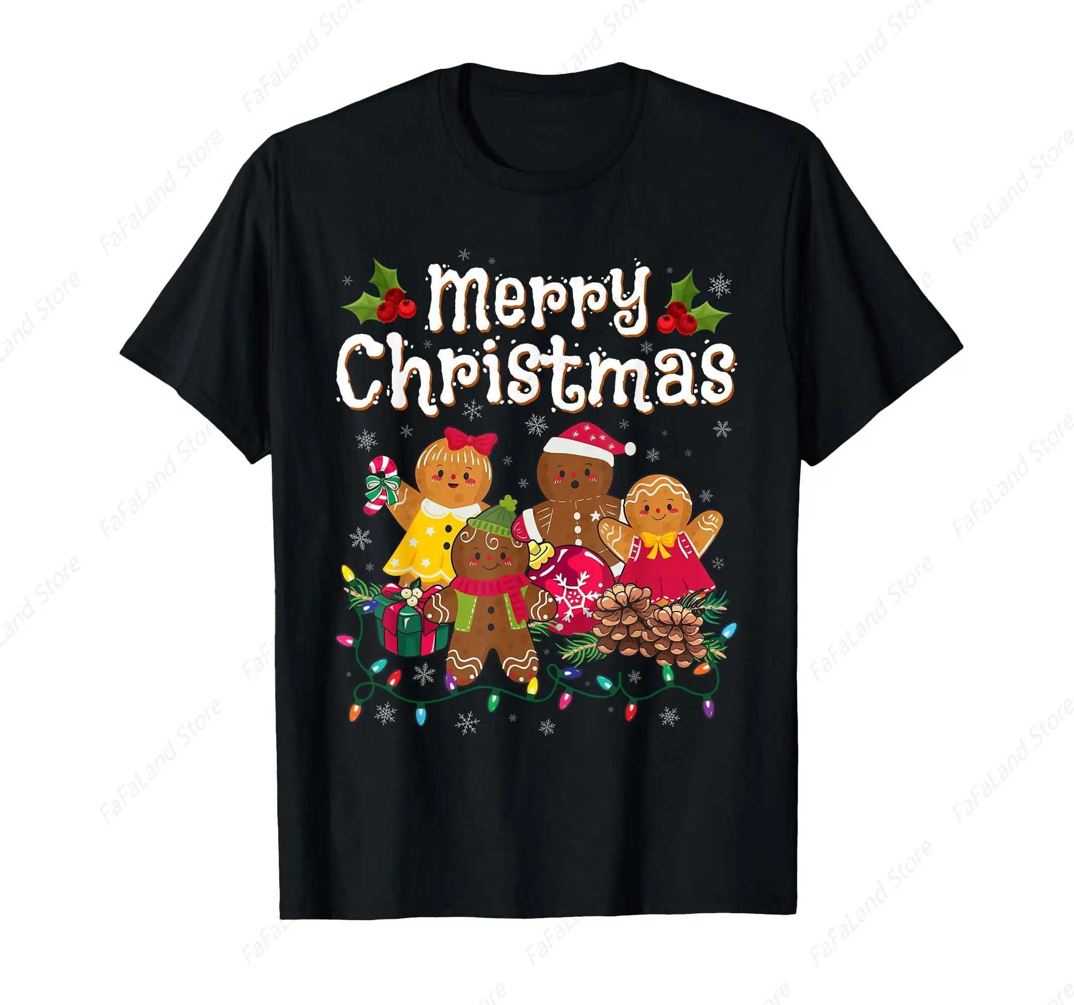 Merry Christmas Snowman Funny Humor T-Shirt for Men Gingerbread Man Tee for Women