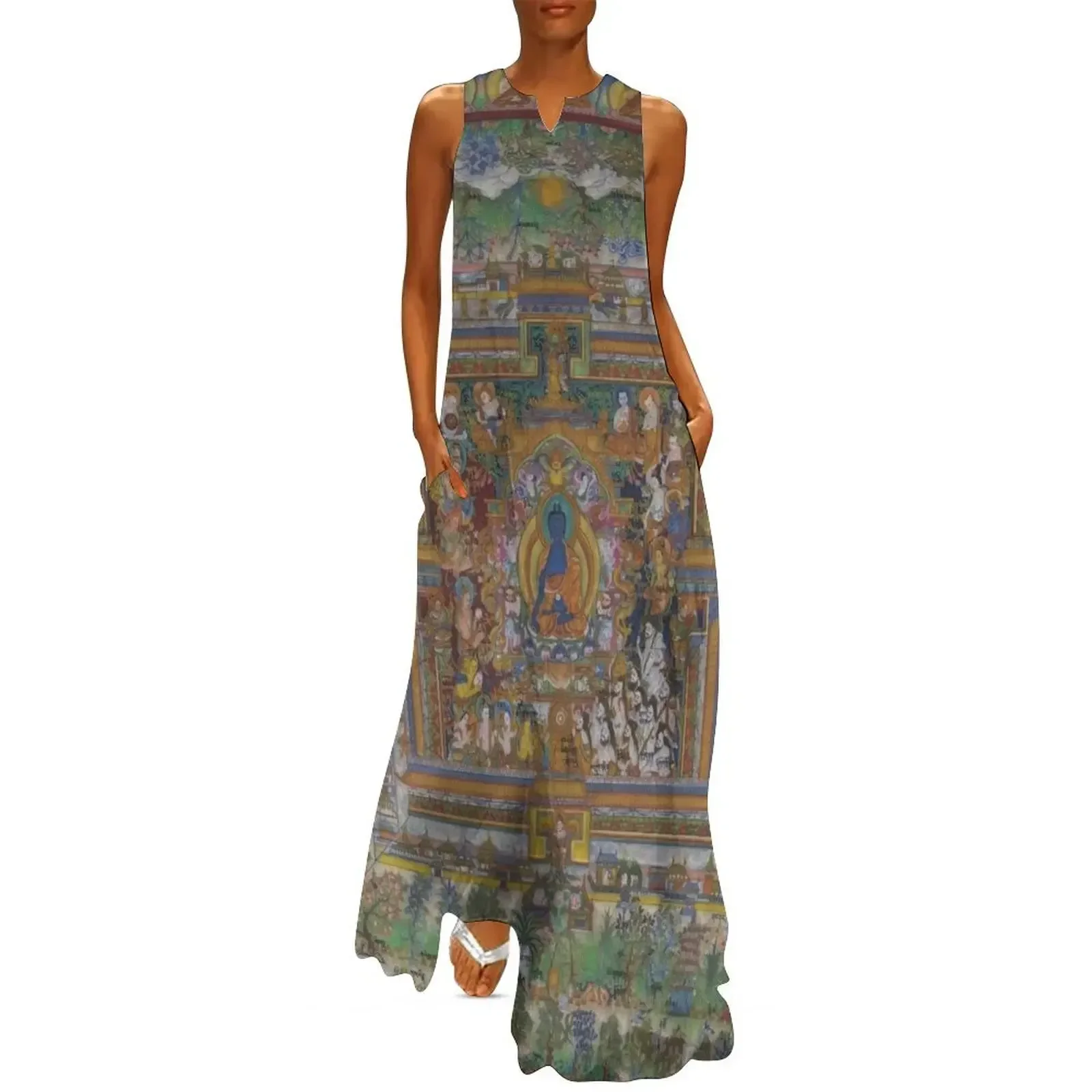 

The Medicine Buddha Long Dress birthday dress for women luxury 2025 elegant dresses plus sizes Women's summer skirt Dress