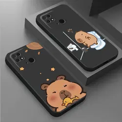Black Soft Phone Case for Xiaomi Redmi 12 10 9 12C K40 Pro K50 Gaming A2 A1 Plus 10A 10C 9A 9C K40s K60 Cute Capybara Cover