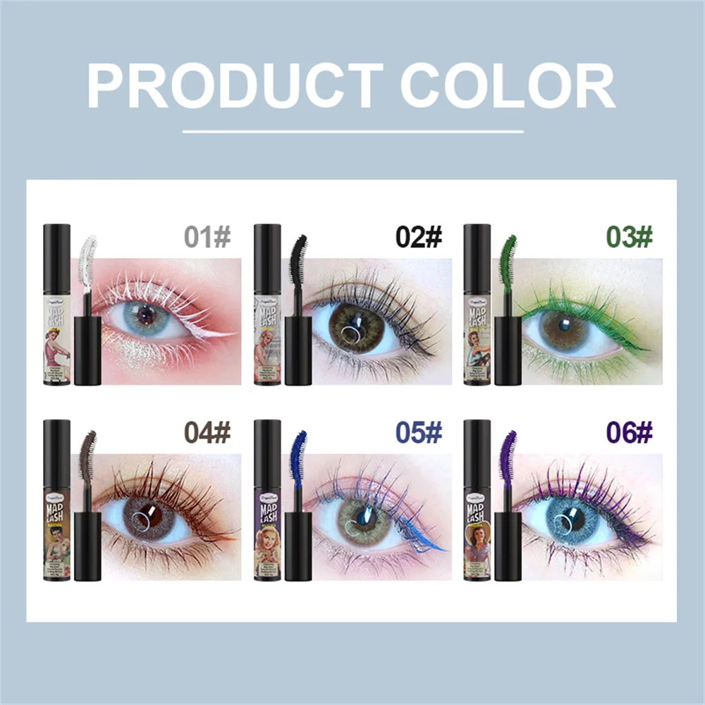 Bunte Wimpern Mascara 4D Seide Faser Wimpern Verlängerung Curling Verlängern Weiß Grün Cosplay Make-Up Glitter Diamant Mascara