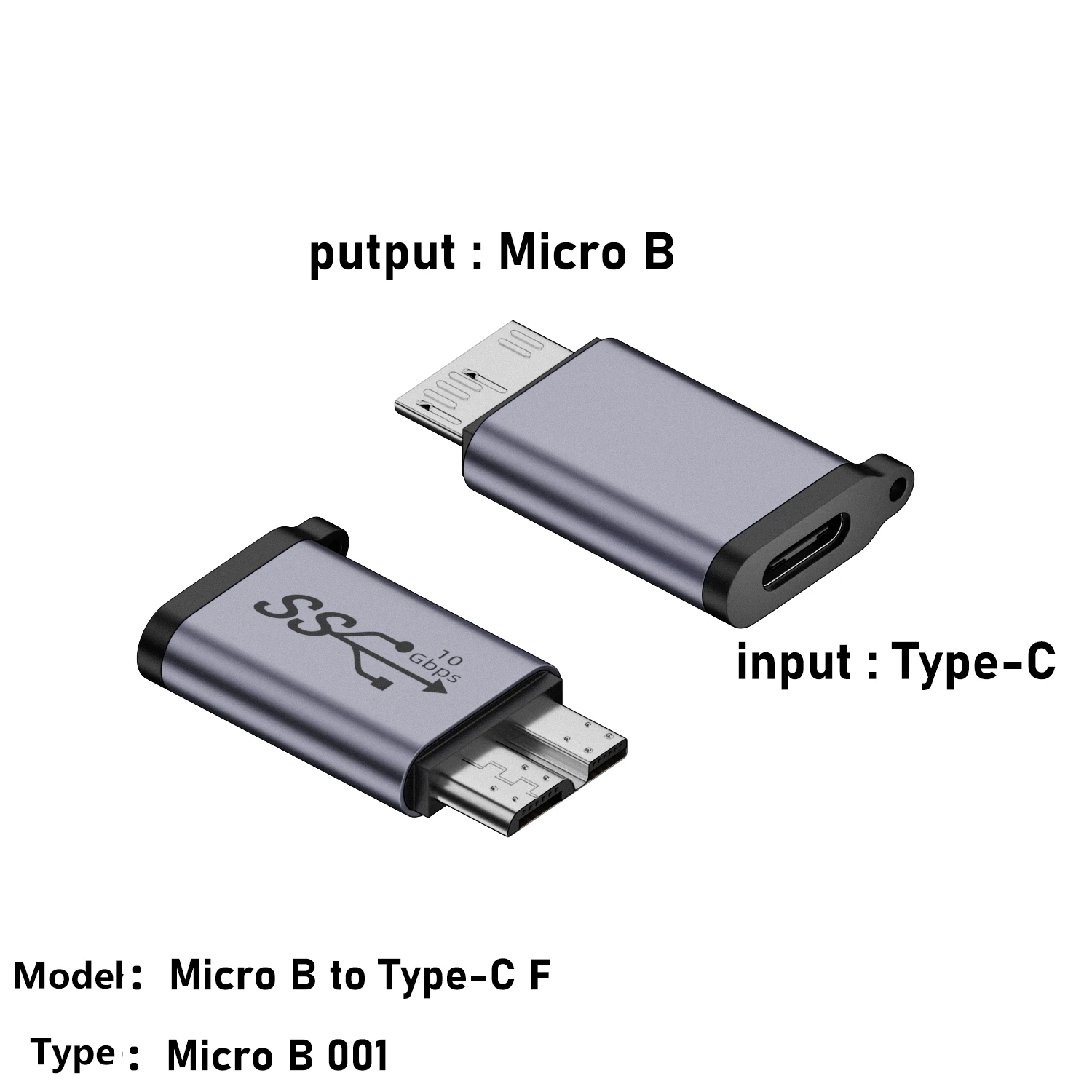 USB 3.1 Type C to Micro B USB 3.0 Adapter, USB 3.1 C Female to USB 3.0 Micro B Male Adapter Converter for Hard Drive Laptop