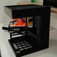 ITX Mini Tower Case, Tempered Glass Sea View Room Desktop Chassis, Compatible with 17x17/17x19 Mainboard & SFX PSU, DIY Custom S 5