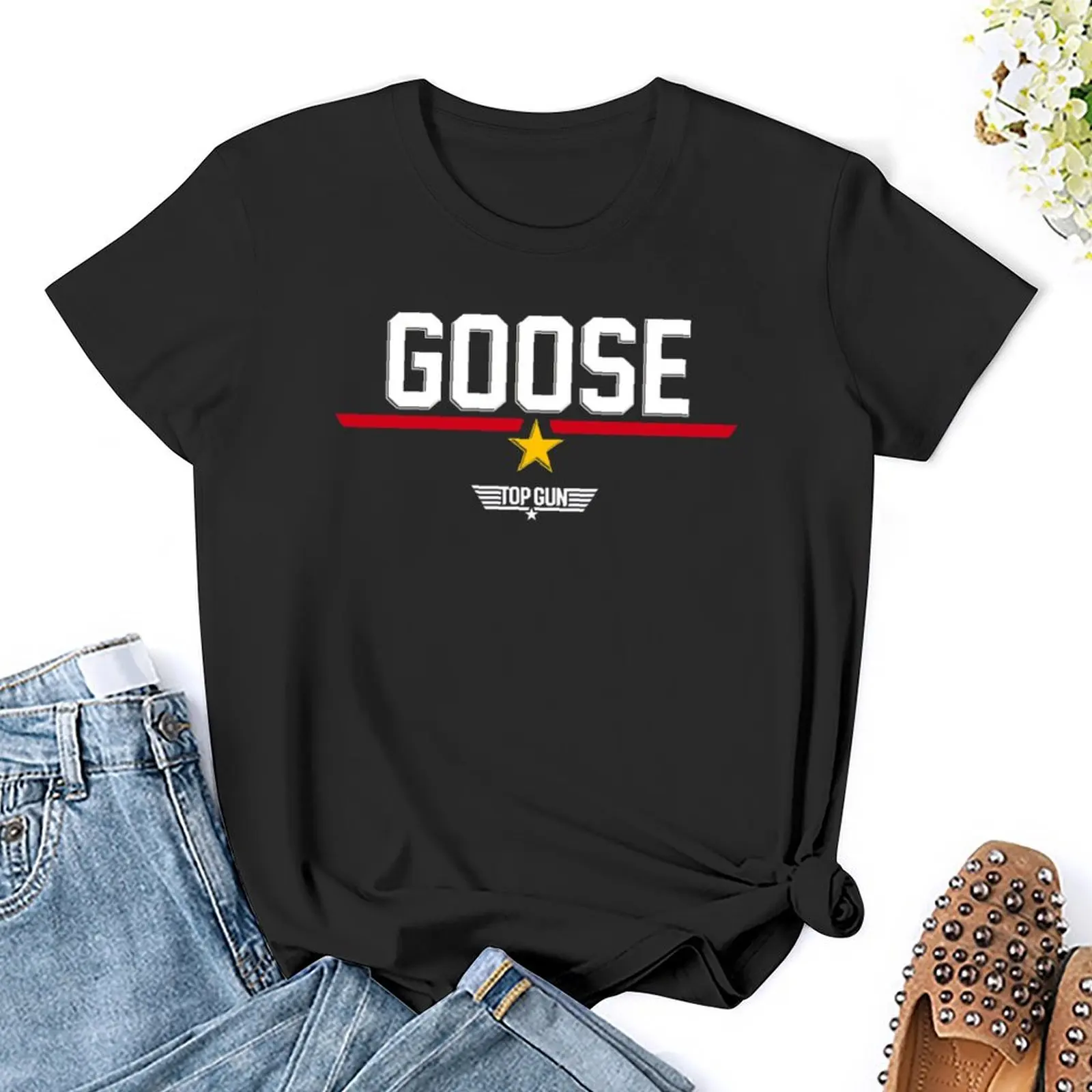 Top Gun Classic Goose Vintage Collegiate Logo Cla T-shirt Fresh Sports T-shirts Creative Aactivity Competition Cute