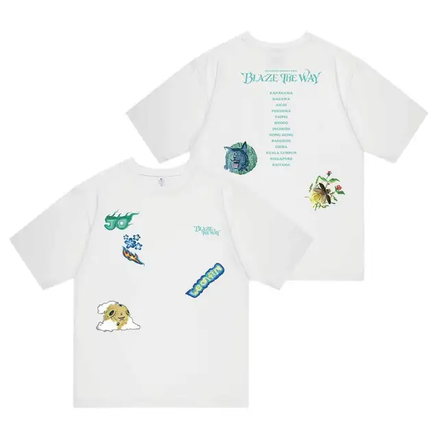 2026 Kpop Korean Trend Stars Same Style BlazeTheWay Letter y2k T-shirt Fans Women Men Summer Oversized Cotton Printe T-shirt 6