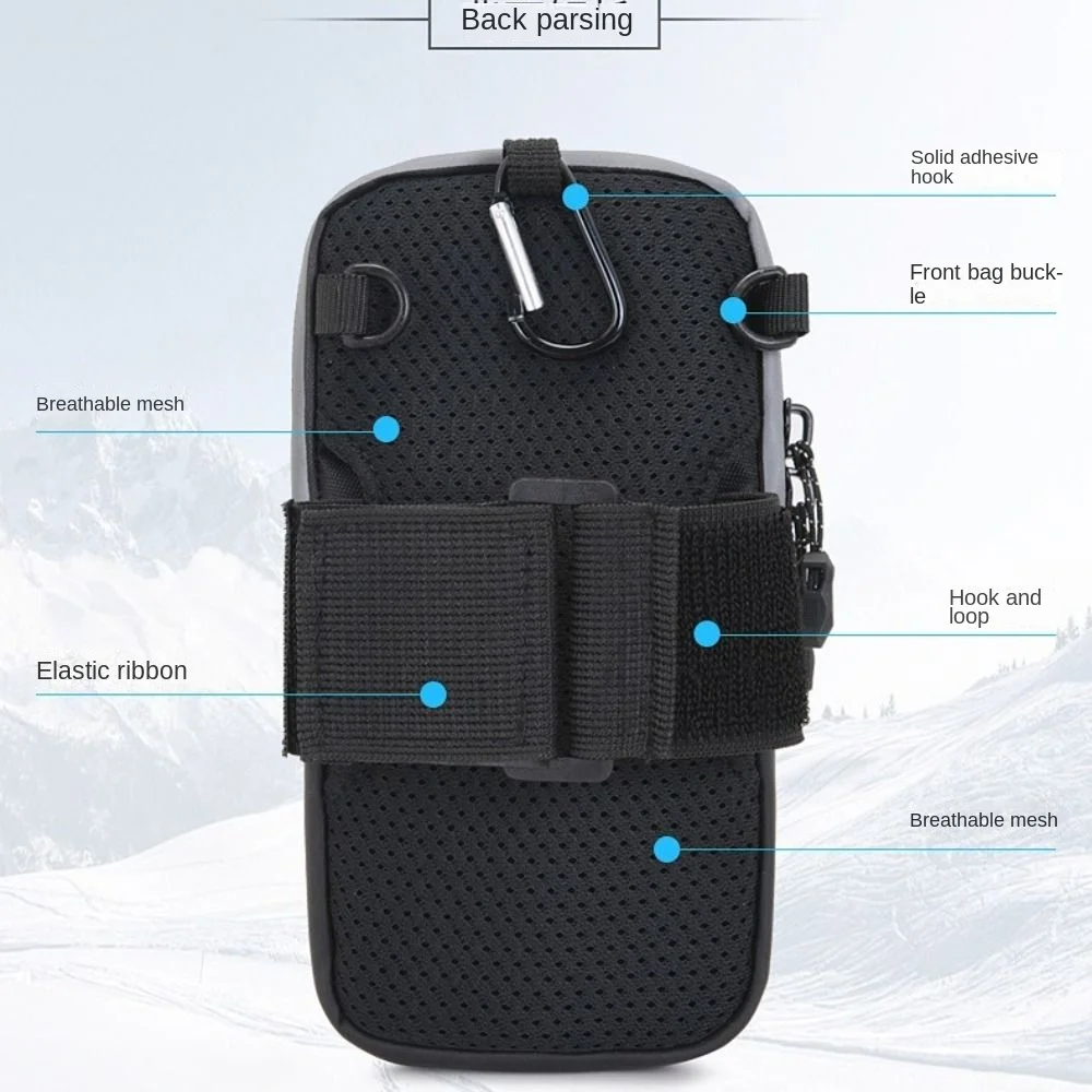 

PU Leather Universal Phone Armband Bag Waterproof with Shoulder Strap Outdoor Running Phone Holder Non-slip with Headphone Jack