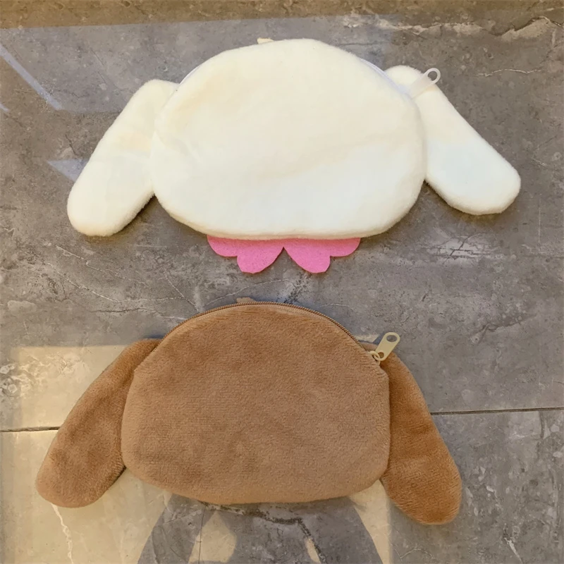 Sugarbunnies Plush Coin Purse Wallet Cartoon Anime Bunny Face Cute Coin Pouch Thin Mini Coin Case Kawaii Money Bag