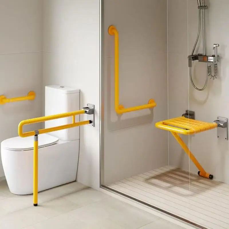 1 Set Dusch- und Badewannenstuhl, rutschfeste Treppe, klappbarer Sitz mit Stützbein, Badezimmer-Toilettenklappstuhl für ältere und behinderte Menschen – Detail 3