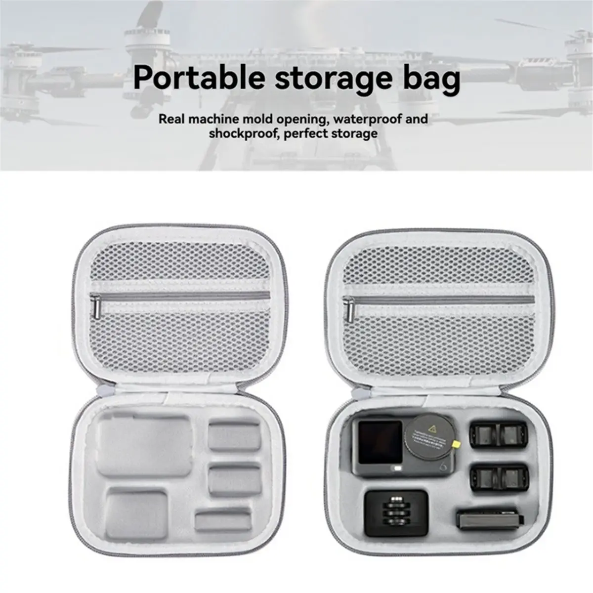 (DT37) For DJI Action 6 Standard Storage Bag Travel Carrying Case Hard Waterproof Box for DJI Action 6 Camera Accessory Black