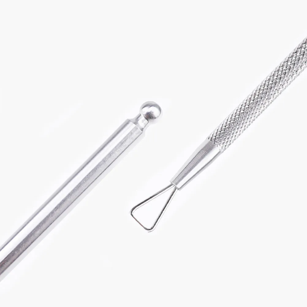 3Pcs Stainless Steel Cuticle Pusher Set Ergonomic Double-Ended Nail Art Tool for Cuticle Removal Shaping and Glue Residue