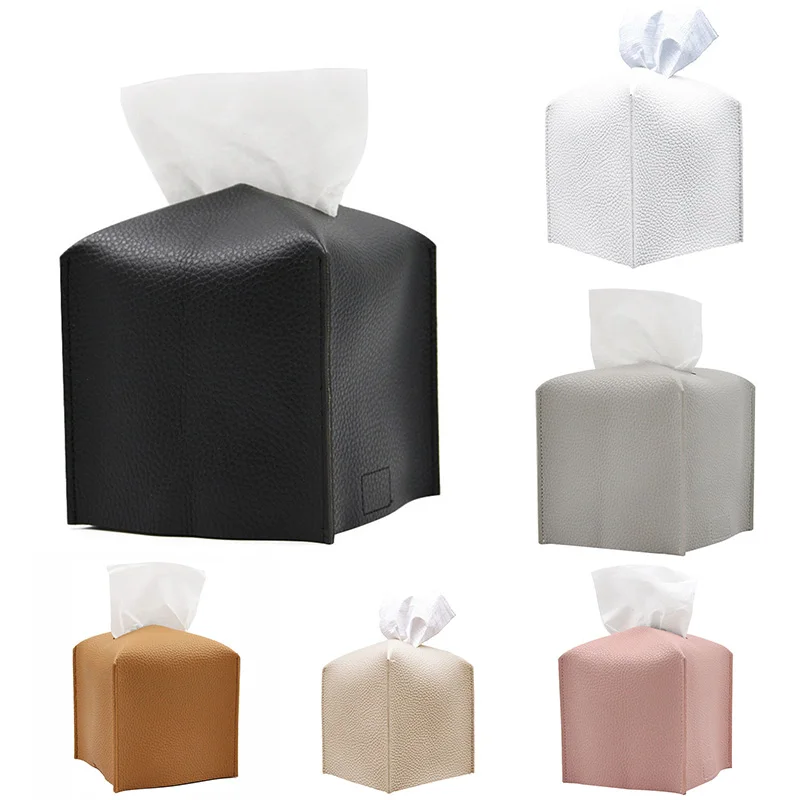 Taschentuchbox aus PU-Leder, moderner Bezugshalter, dekorativer Halter/Organizer für Büro, Badezimmer-Waschtisch, Nachttische
