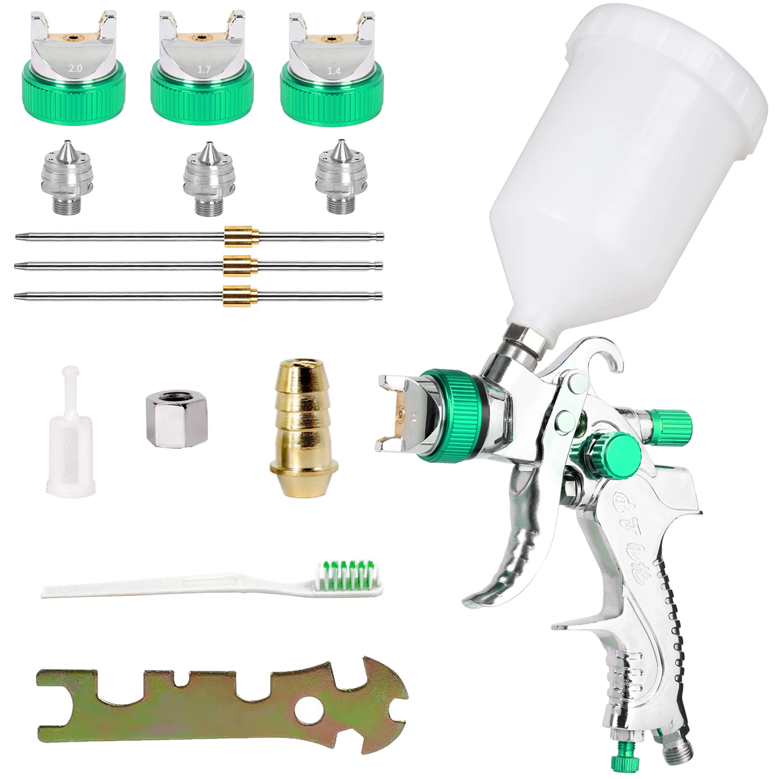 Hvlp Spray Gun Nozzle Sizes 0.8/1.0/1.4/1.7/2.0mm Gravity-Feed Spray Gun Suitable For Painting And Automotive Printing