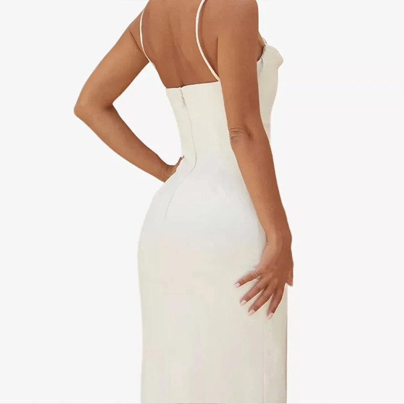 Abito da sposa classico da donna senza spalline drappeggiato slim fit in raso abito da sposa lungo formale da festa semplice ed elegante abito da sera a coda di pesce