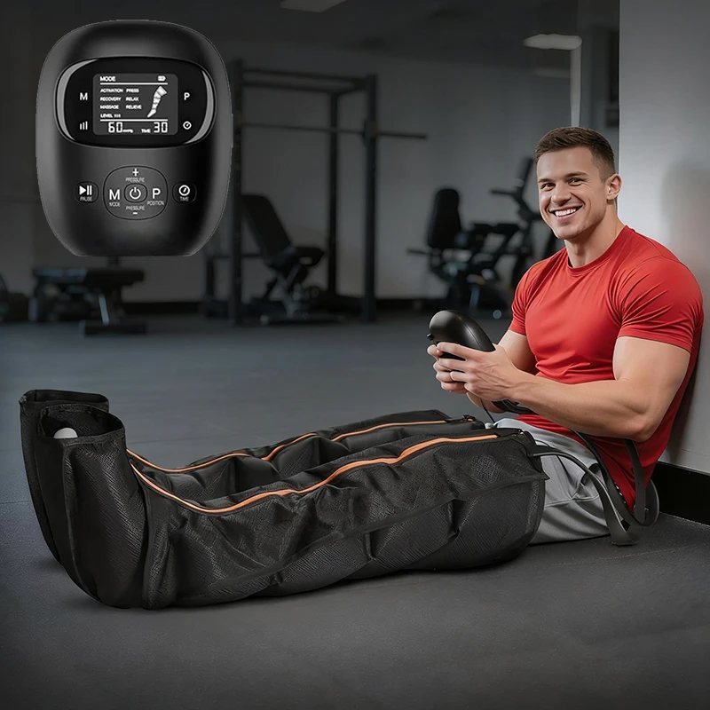 

Dropship Air Compression Leg Massager with 5 Chambers Digital Control Portable Design for Athletes 220mmHg