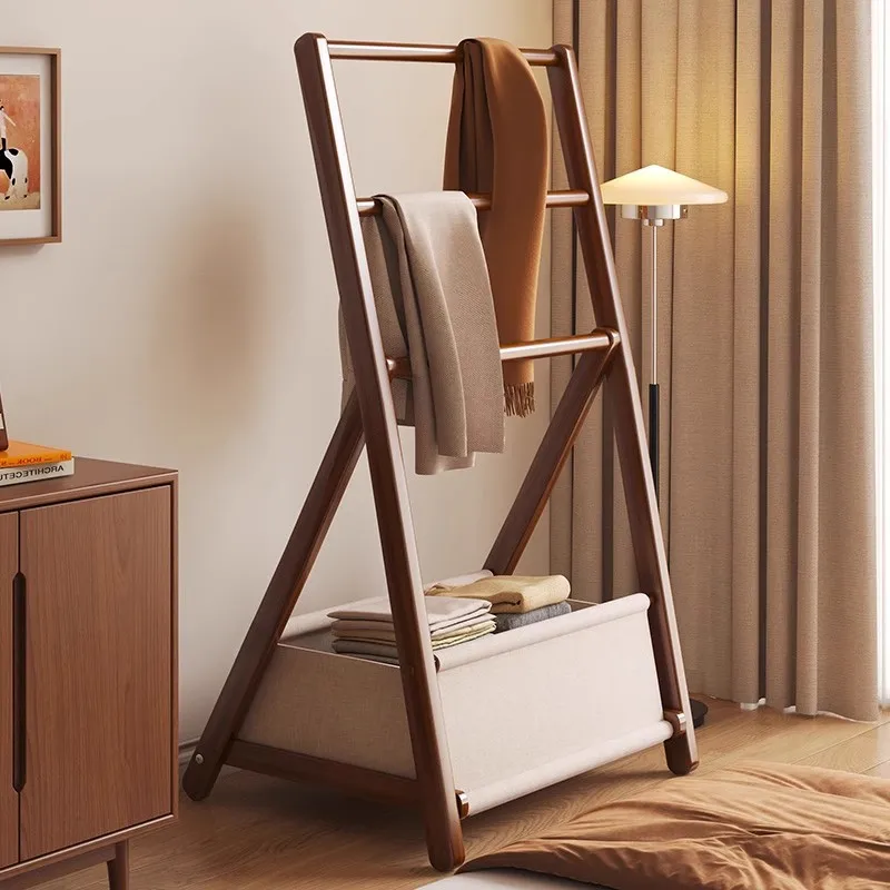 Bedroom Coat Racks Bamboo Storage Clothing Rack Simple Entrance Hall Wooden Storage Coat Shelf Foldable Clothes Drying Shelf