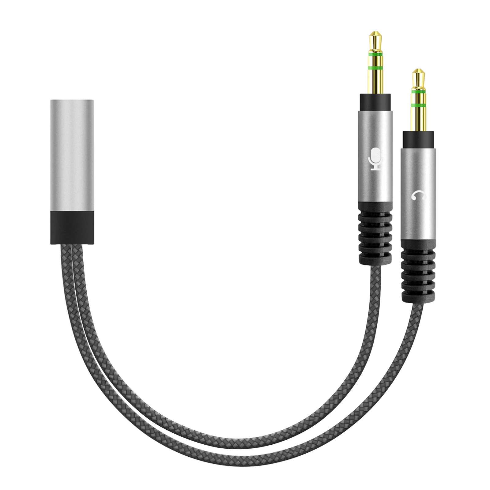 Geekria adaptador Y divisor de auriculares trenzados de nailon, Cable divisor de auriculares para PC, ordenador portátil Y portátil, versión antigua