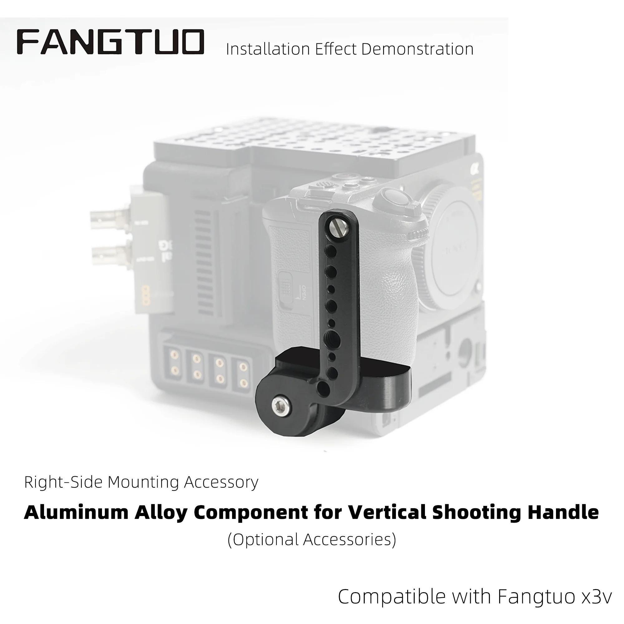 Fangtuo X3V Aluminum Alloy NATO Handle Adapter, Left‑Side Dedicated Accessory for Sony FX3 Camera Cage