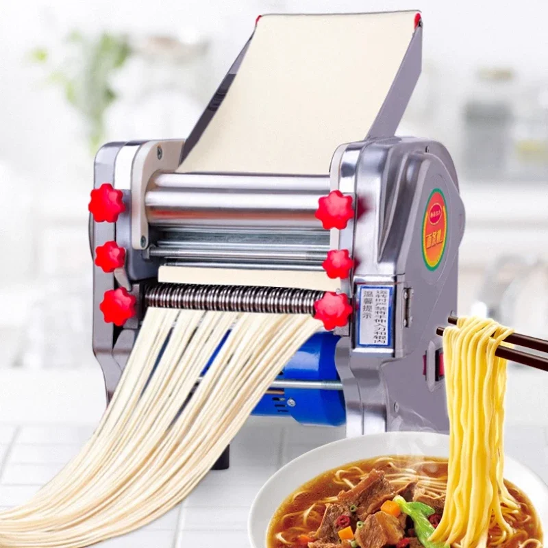 ماكينة صنع المكرونة الكهربائية المصنوعة من الفولاذ المقاوم للصدأ، ماكينة لف المعكرونة المنزلية الصغيرة التجارية متعددة الوظائف أوتوماتيكية بالكامل