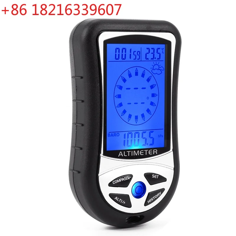 YAO 8in1 LCD Digital Altimeter Compass Barometer Thermometer Weather Forecast Time Calendar Blue Backlight Portable Hiking Hunt