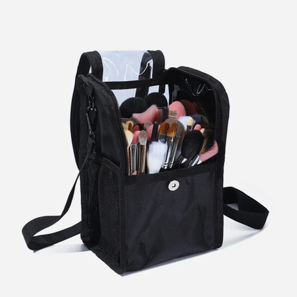 حقيبة فنان مكياج احترافية ذات سعة كبيرة، مقصورات شفافة، حقيبة أدوات محمولة لتنظيم الجسم