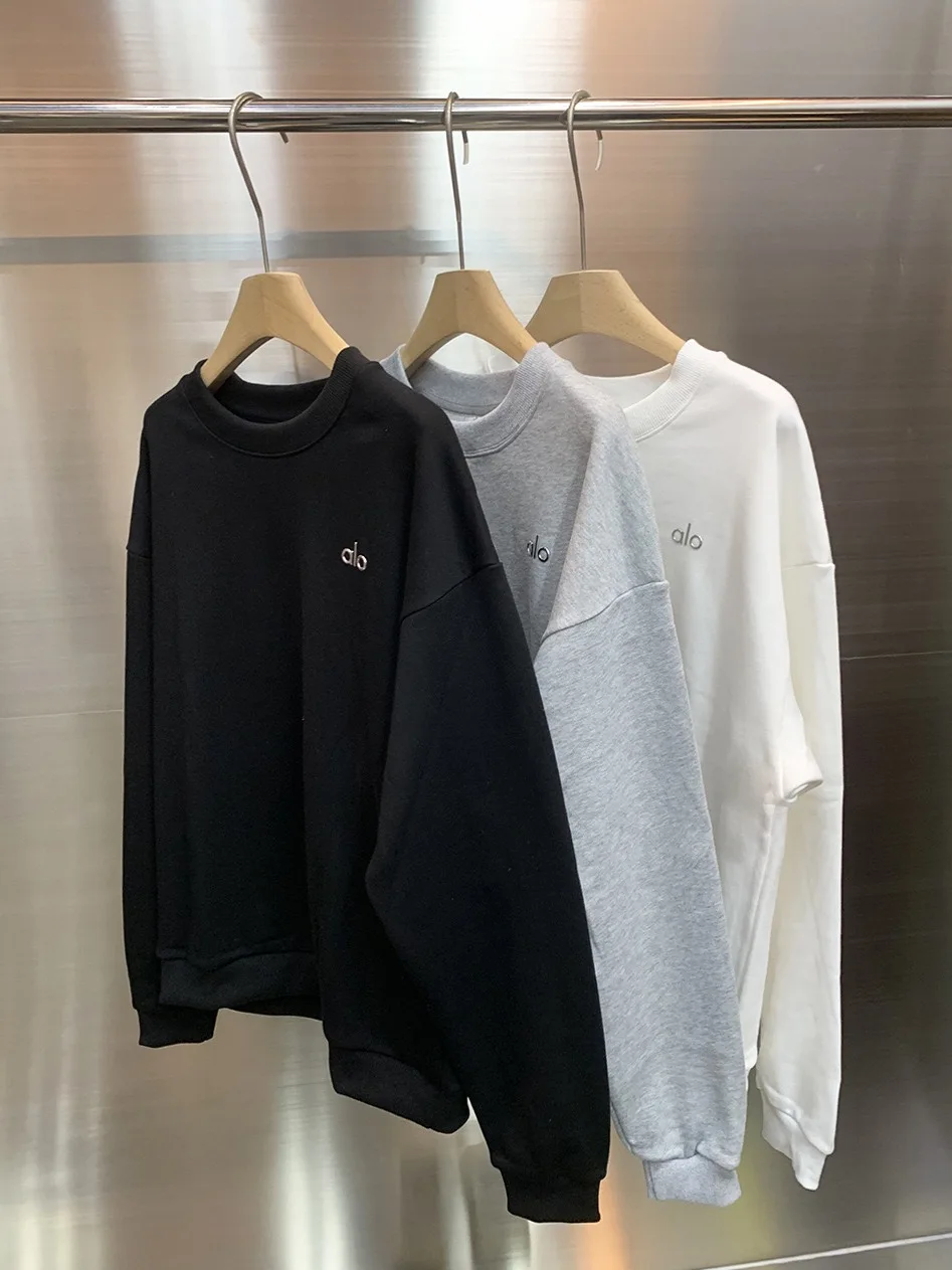 

Couples Oversized Long Sve round Ne Sweatirt Coat Cotton 00% Commute Sle Autumn New Arrival Simple Letter Logo 3 Co...