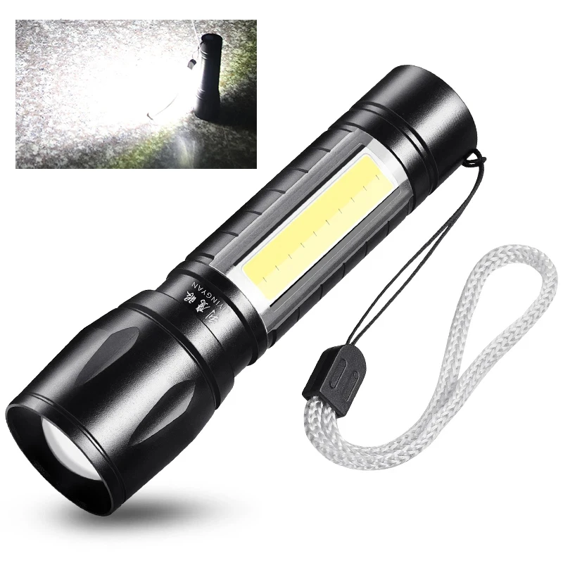 

Waterproof T6 COB LED Tactical USB Rechargeable 3 Modes Camping Lantern Portable Zoomable Flashlight Torch Lamp Focus Light