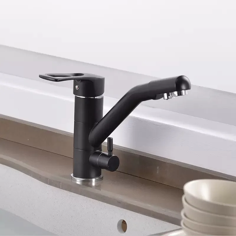 

Kitchen Faucet Filter Water Taps Dual Handle Hot and Cold Drinking Water 3 Way Filter Kitchen Mixer Tap