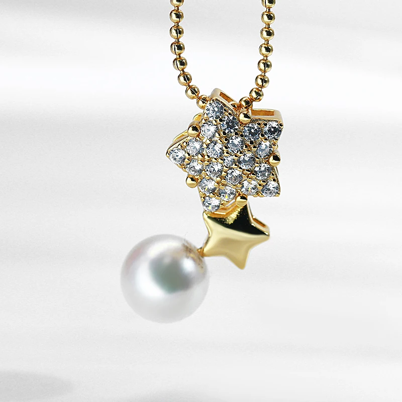 s925-silver-star-pearl-pendant-emp-holder-women's-jewelry-diy-accory-igem-ele-faionable-fre-out-pearl-pendant