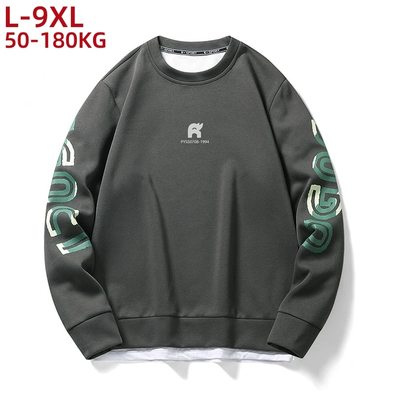 Plus Size 180kg 195kg Hoodie Man Streetwear Oversized Hip Hop Sweatshirts Male Korean Style Brand Clothes 9xl 8xl Men's Pullover