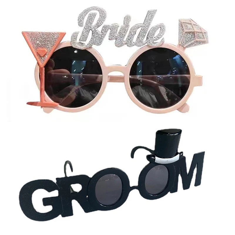 Bride & Groom Funny Groom Glasses Bride Glasses Bachelor Party Eyeglasses Photo Props Wedding party Decoration wedding supplies