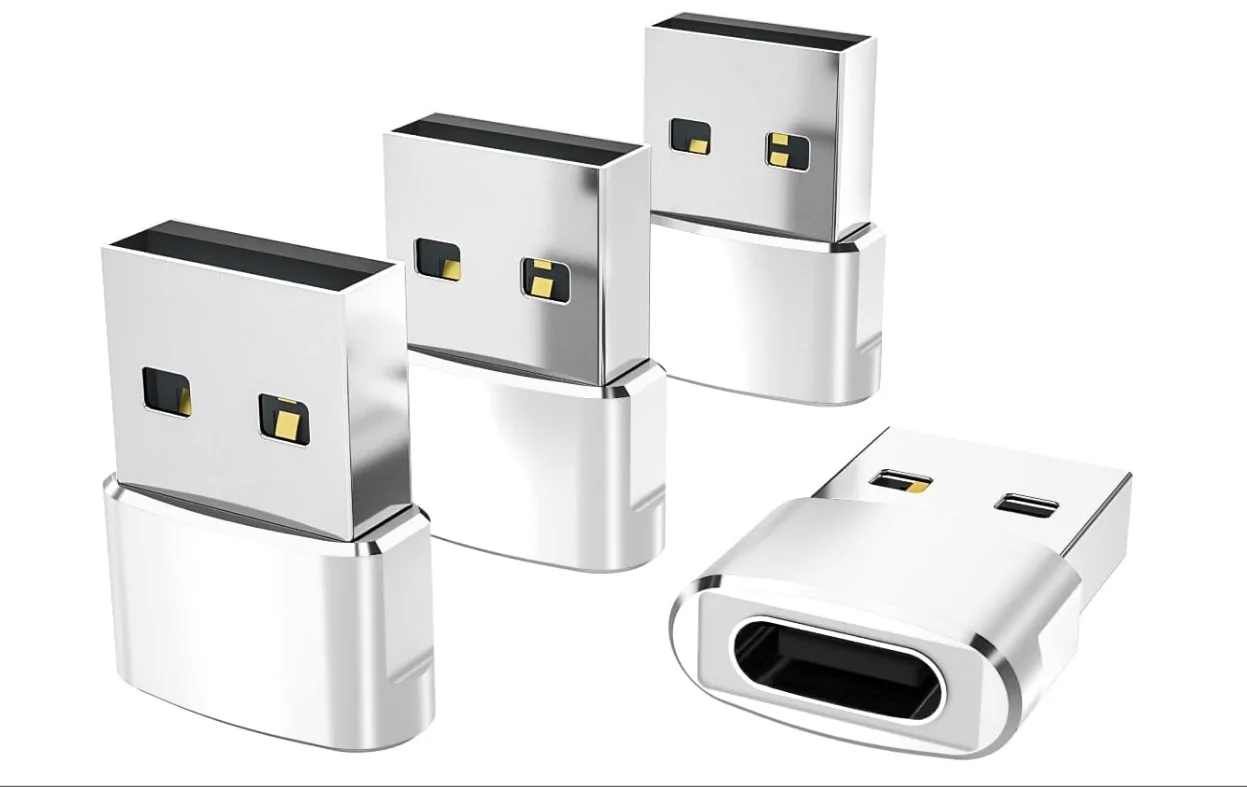 

USB to USB C Adaptor 4 Pack,Type C Female to USB A Male Charger ConnectoiPad 8 8th 9 9th 10th Air 4th 5 Mini 6 Generation