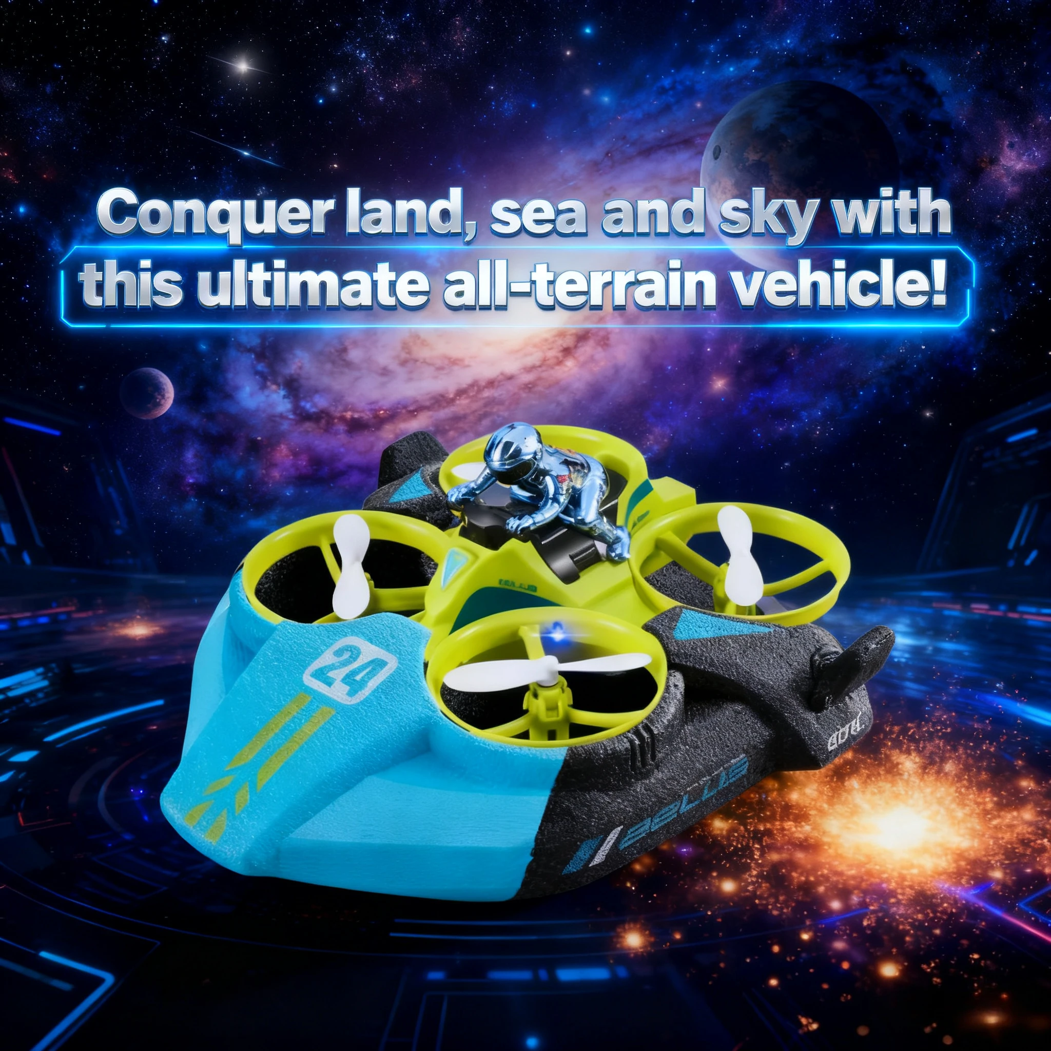 2025 Mini RC Drone Telecomando Ricaricabile 3 in 1 Quadcopter Barca 2.4G Giocattoli elicottero RC portatili