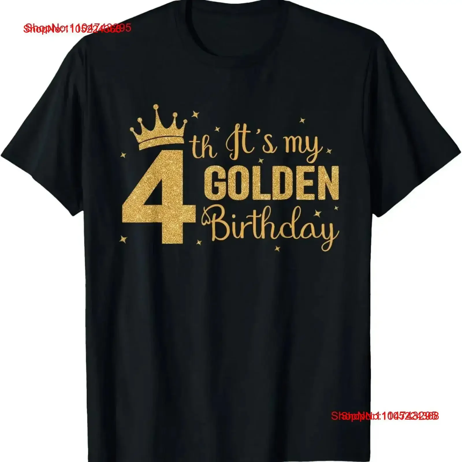 

It's My 4th Golden Birthday 4 Year Old Bday Kids Born 2020 T Shirt vintage Washed designer clothes Casual Stylish Versatile