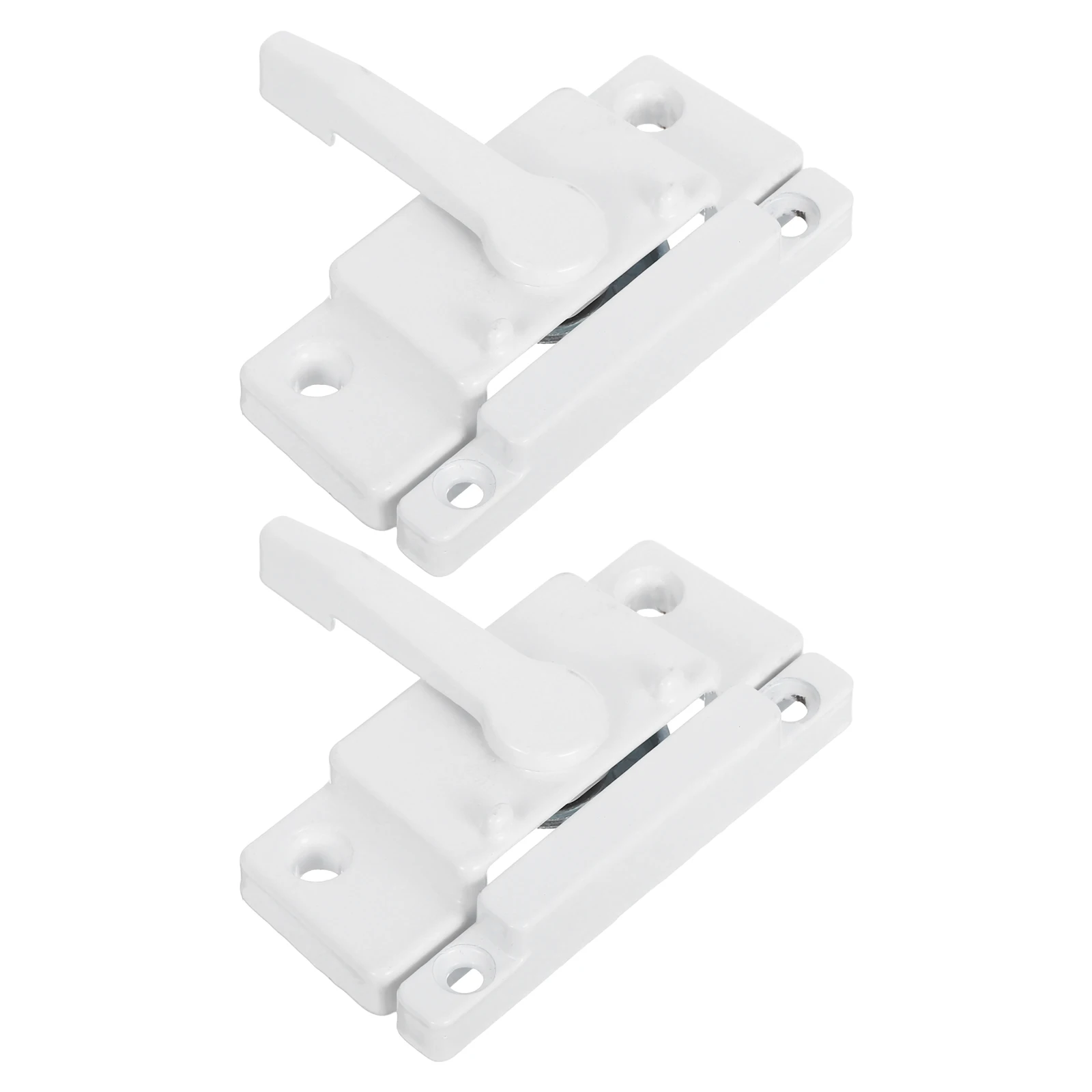 

2 Pair Plastic Steel Door Window Locks White Side Hole Sliding Fixed Patio Sash Universal Anti Theft Safety Window