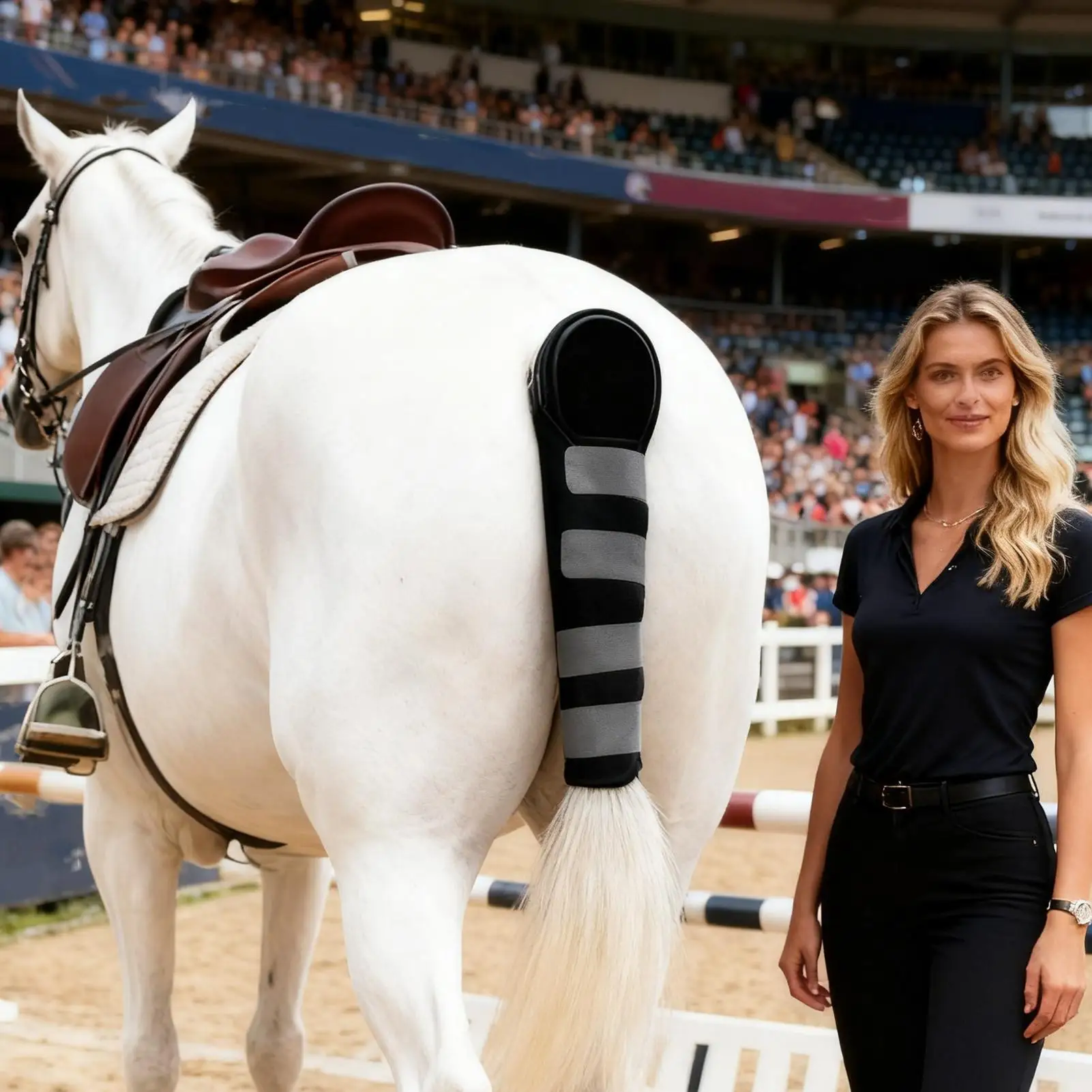 حامي الذيل لمعدات الحماية للخيول للحصان، واقي ذيل الخيل قابل للتنفس للتنزه سيرًا على السباق المستقر #4