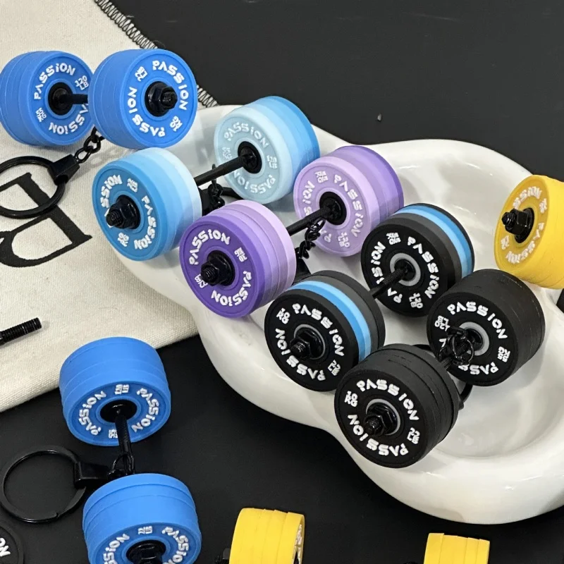 Fitness Keychain Gym Barbell Keychain Weightlifting Keyring Silicone Motivational Weightlifting Gifts,Gifts for Personal Trainer - náhled 4