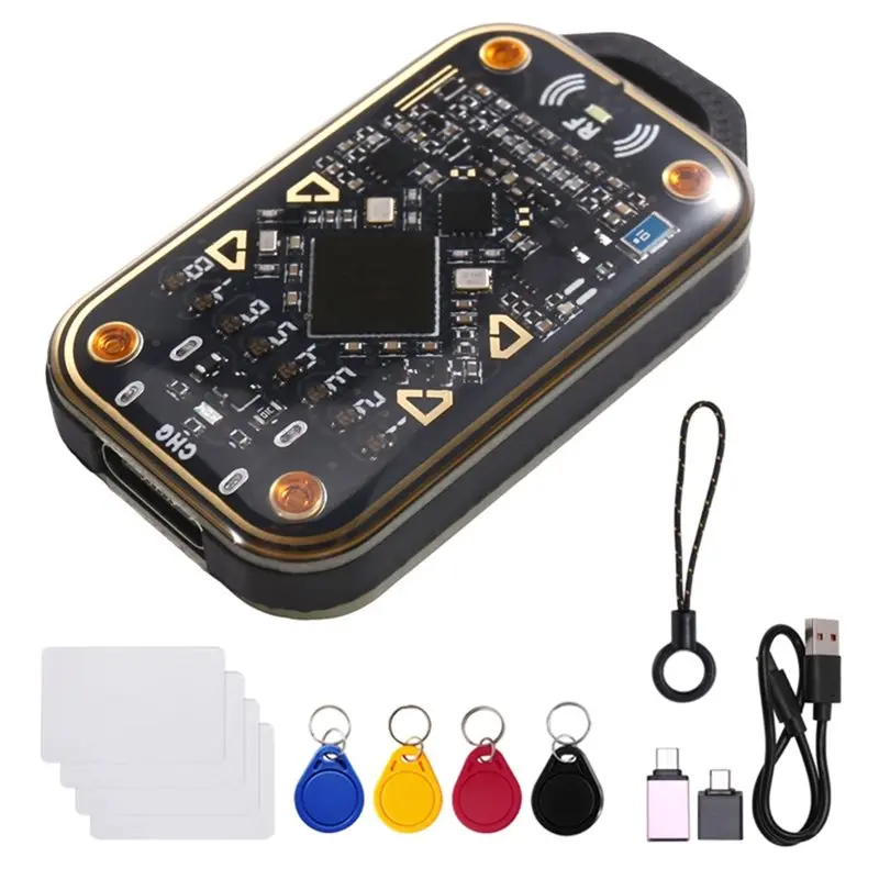 B63B-Smart Card Reader Chameleon V3.0 RFID Smart Chip Emulator Read Write ID IC Card Tag Copyer+ 4XUID Keychain