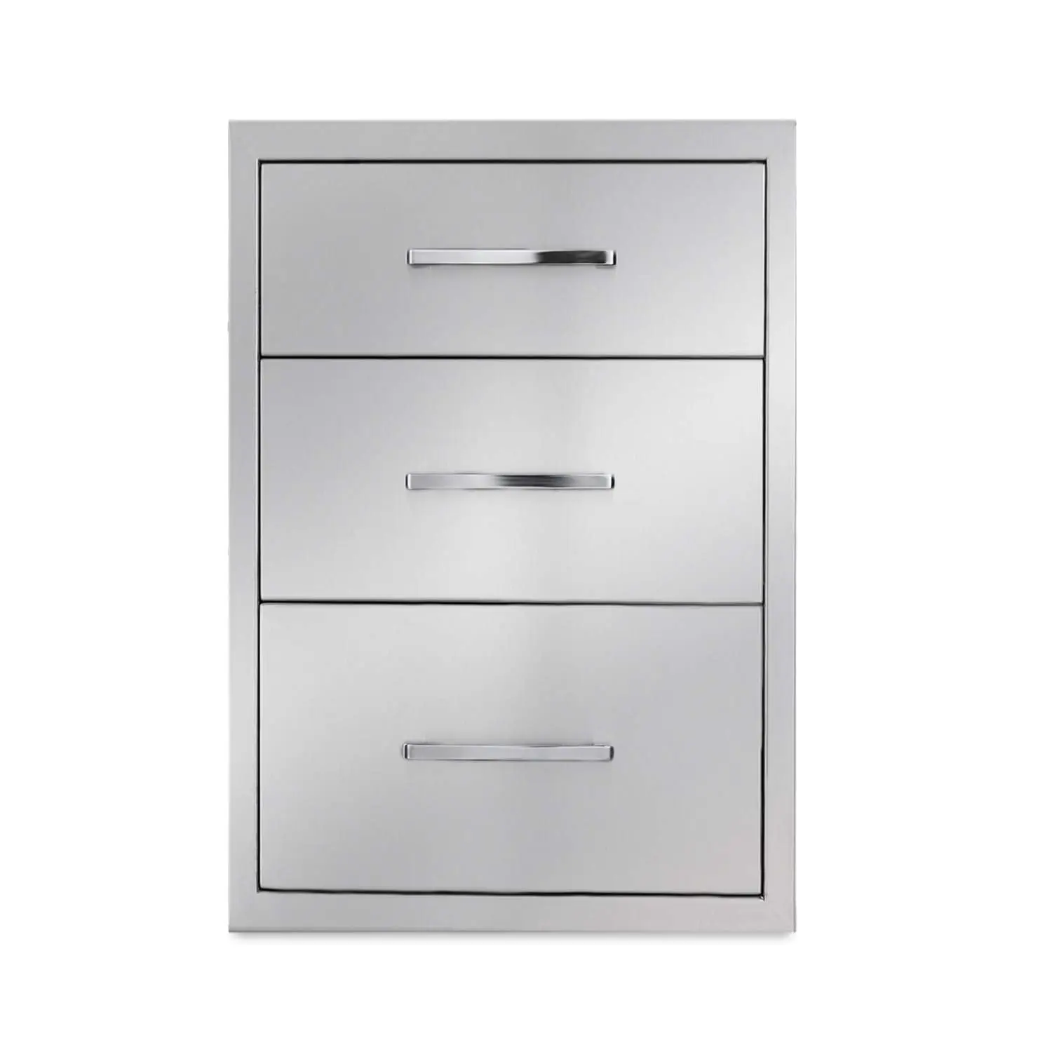 Outdoor Kitchen Drawers Stainless Steel BBQ Drawer Flush Mount Triple Access Drawer for Outdoor Kitchen BBQ Island