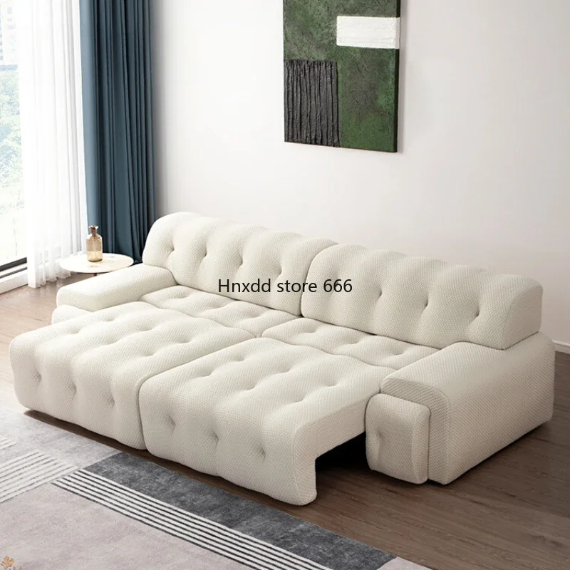 Designer Electric Sofa Straight Row Retractable Multifunctional Sofa Bed Small Apartment Divano Letto Living Room Furniture