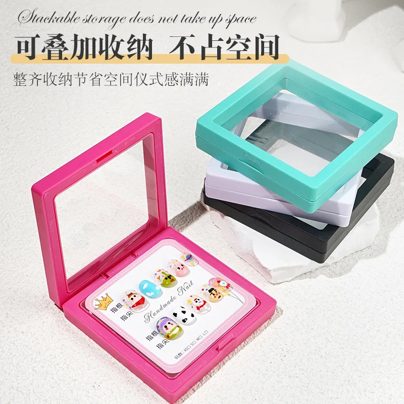 فيلم شفاف مجوهرات التعبئة مربع علقت حلقة أقراط عرض موقف حامل عملة جمع تخزين غشاء PET