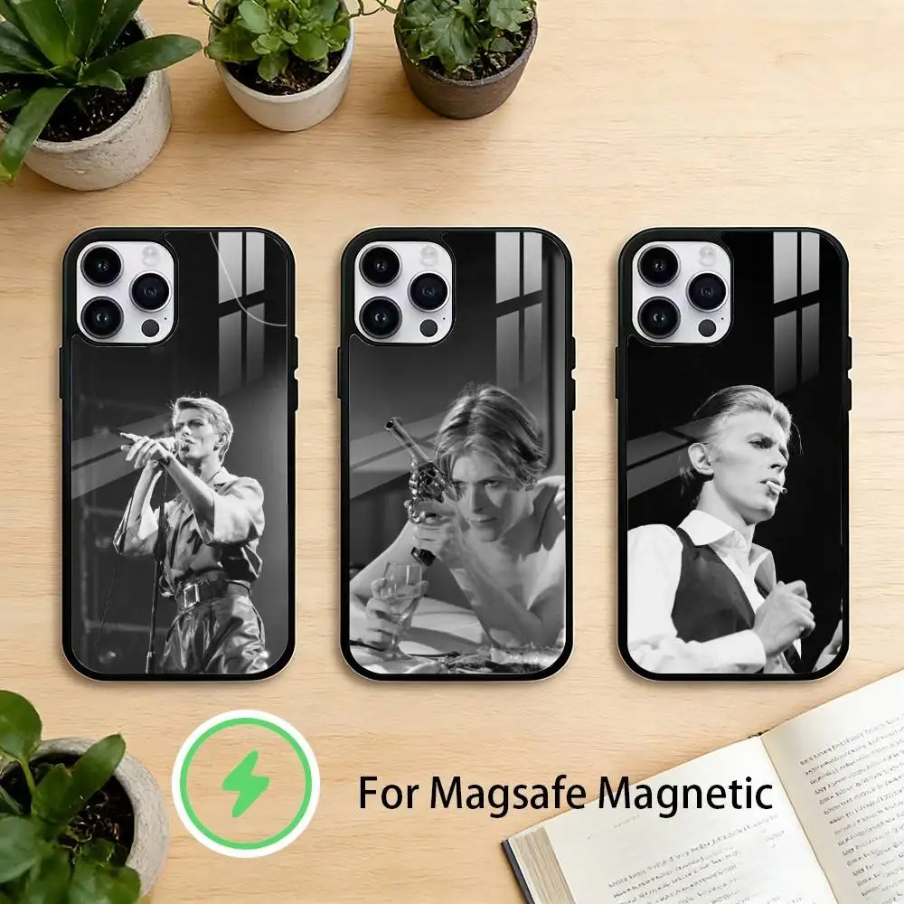 

D-David-Singer B-Bowies Phone Case For iPhone 17 16 15 14 13 12 Pro Max Plus for Mirror Wireless Magnetic Cover